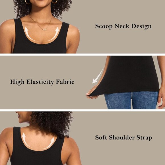 Comfortable & Stylish 5 Piece Tank Tops Set for Women - Scoop Neck Essentials - Picture 4 of 6